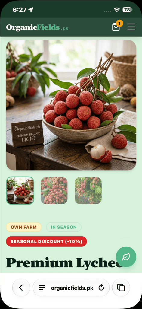 OrganicFields.pk mobile app overview screenshot